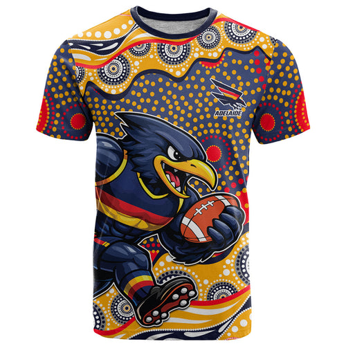 Adelaide Crows T Shirt Aboriginal Dot Pattern - Football Mascot Heritage Pride