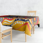 Adelaide Crows Tablecloth Aboriginal Dot Pattern - Football Mascot Heritage Pride