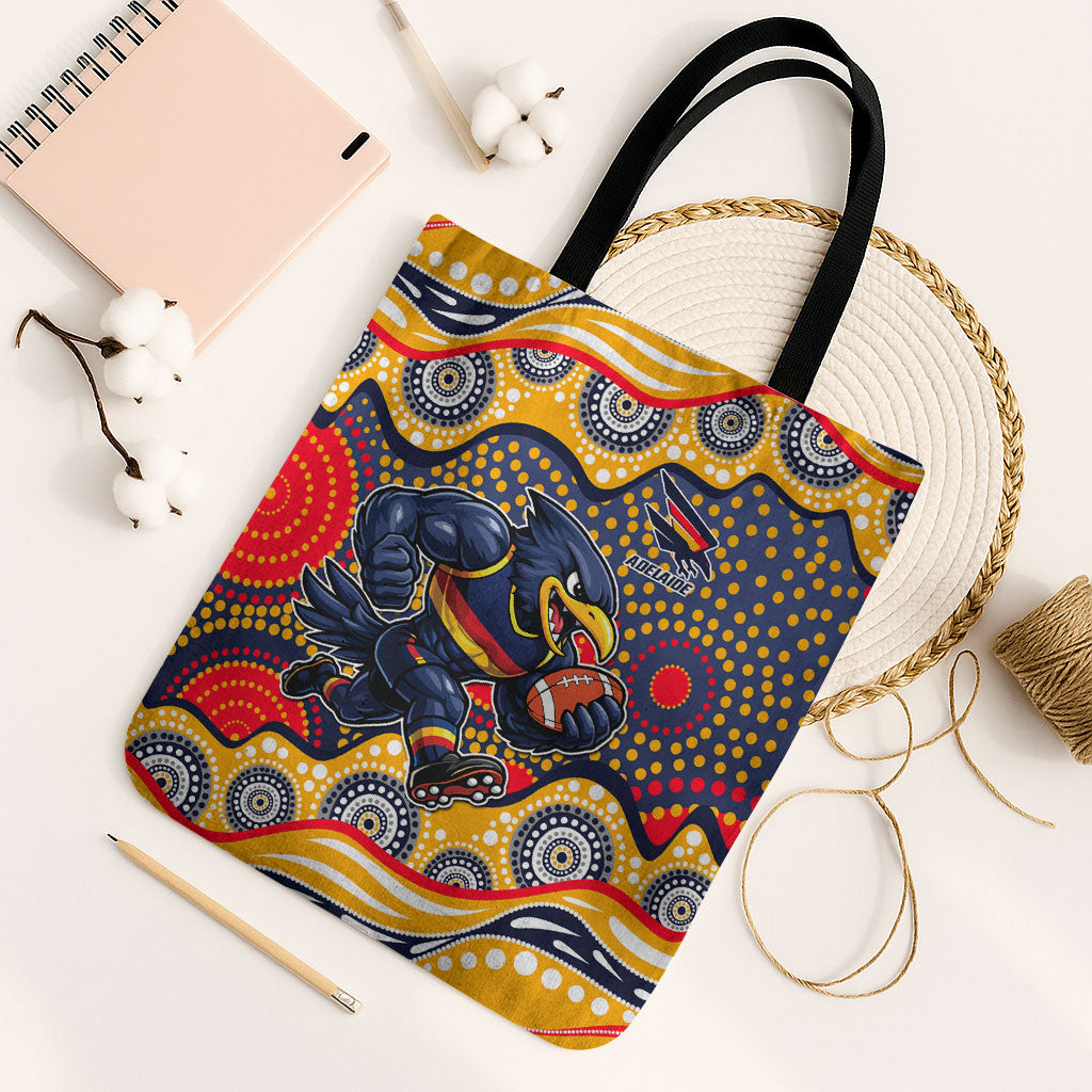 Adelaide Crows Tote Bag Aboriginal Dot Pattern - Football Mascot Heritage Pride