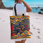 Adelaide Crows Tote Bag Aboriginal Dot Pattern - Football Mascot Heritage Pride