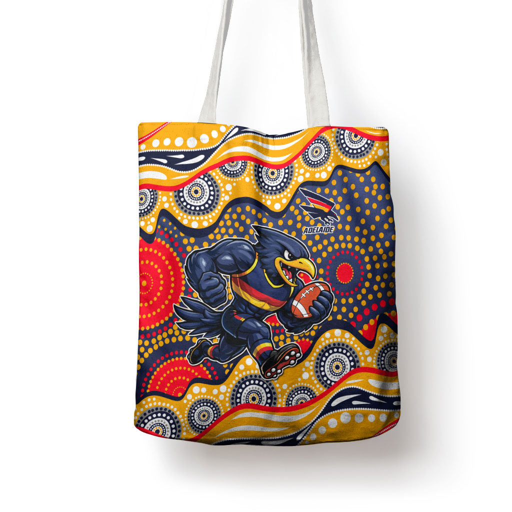 Adelaide Crows Tote Bag Aboriginal Dot Pattern - Football Mascot Heritage Pride