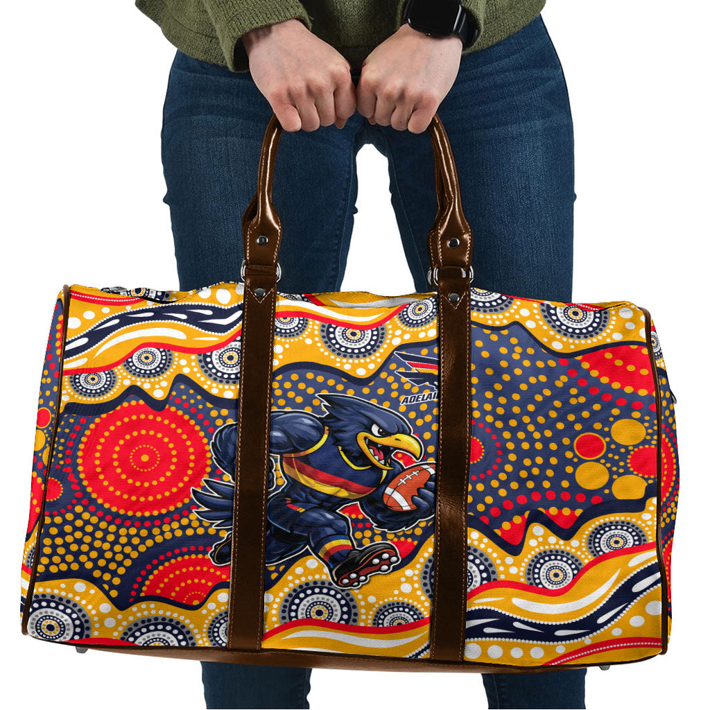 Adelaide Crows Travel Bag Aboriginal Dot Pattern - Football Mascot Heritage Pride