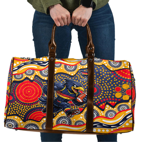 Adelaide Crows Travel Bag Aboriginal Dot Pattern - Football Mascot Heritage Pride
