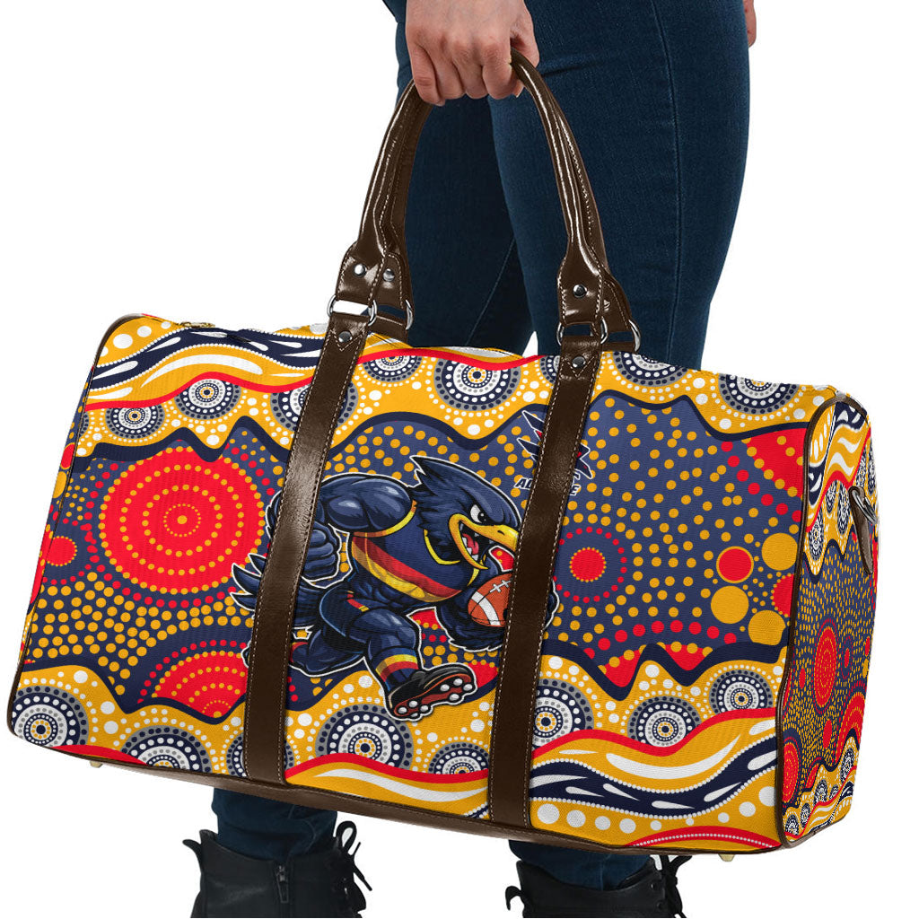 Adelaide Crows Travel Bag Aboriginal Dot Pattern - Football Mascot Heritage Pride