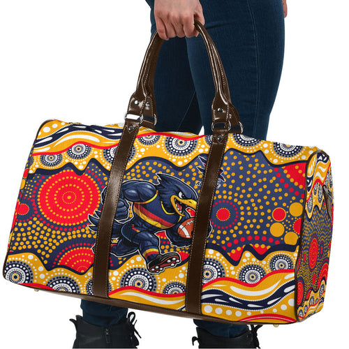 Adelaide Crows Travel Bag Aboriginal Dot Pattern - Football Mascot Heritage Pride