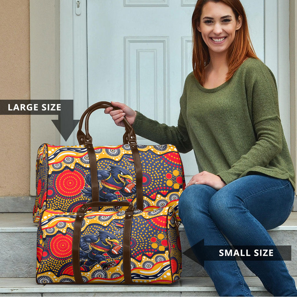 Adelaide Crows Travel Bag Aboriginal Dot Pattern - Football Mascot Heritage Pride