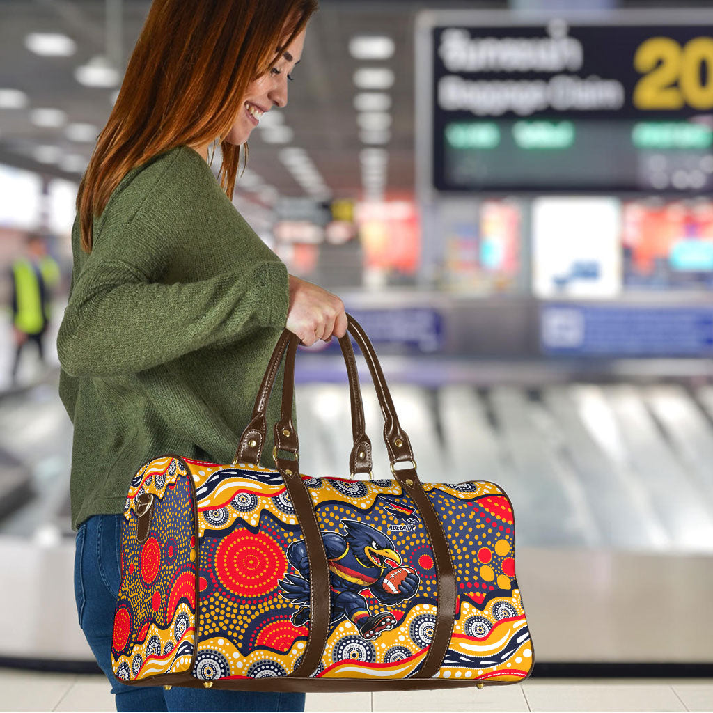 Adelaide Crows Travel Bag Aboriginal Dot Pattern - Football Mascot Heritage Pride