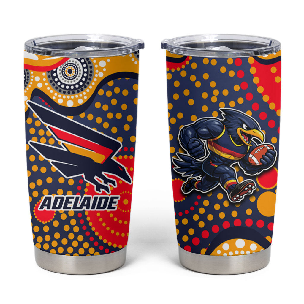 Adelaide Crows Tumbler Cup Aboriginal Dot Pattern - Football Mascot Heritage Pride