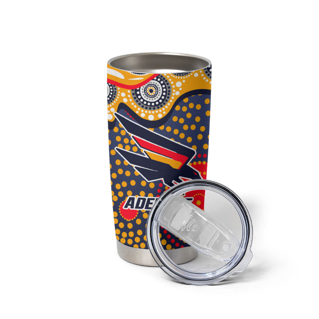 Adelaide Crows Tumbler Cup Aboriginal Dot Pattern - Football Mascot Heritage Pride