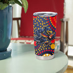 Adelaide Crows Tumbler Cup Aboriginal Dot Pattern - Football Mascot Heritage Pride