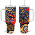 Adelaide Crows Tumbler With Handle Aboriginal Dot Pattern - Football Mascot Heritage Pride