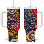 Adelaide Crows Tumbler With Handle Aboriginal Dot Pattern - Football Mascot Heritage Pride