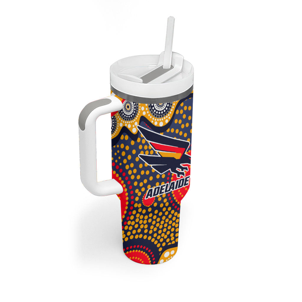 Adelaide Crows Tumbler With Handle Aboriginal Dot Pattern - Football Mascot Heritage Pride