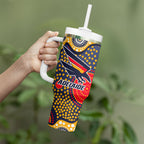 Adelaide Crows Tumbler With Handle Aboriginal Dot Pattern - Football Mascot Heritage Pride