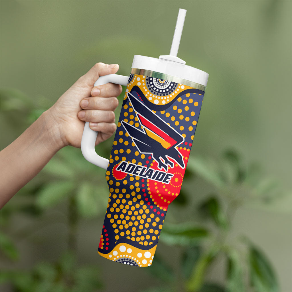 Adelaide Crows Tumbler With Handle Aboriginal Dot Pattern - Football Mascot Heritage Pride
