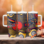 Adelaide Crows Tumbler With Handle Aboriginal Dot Pattern - Football Mascot Heritage Pride