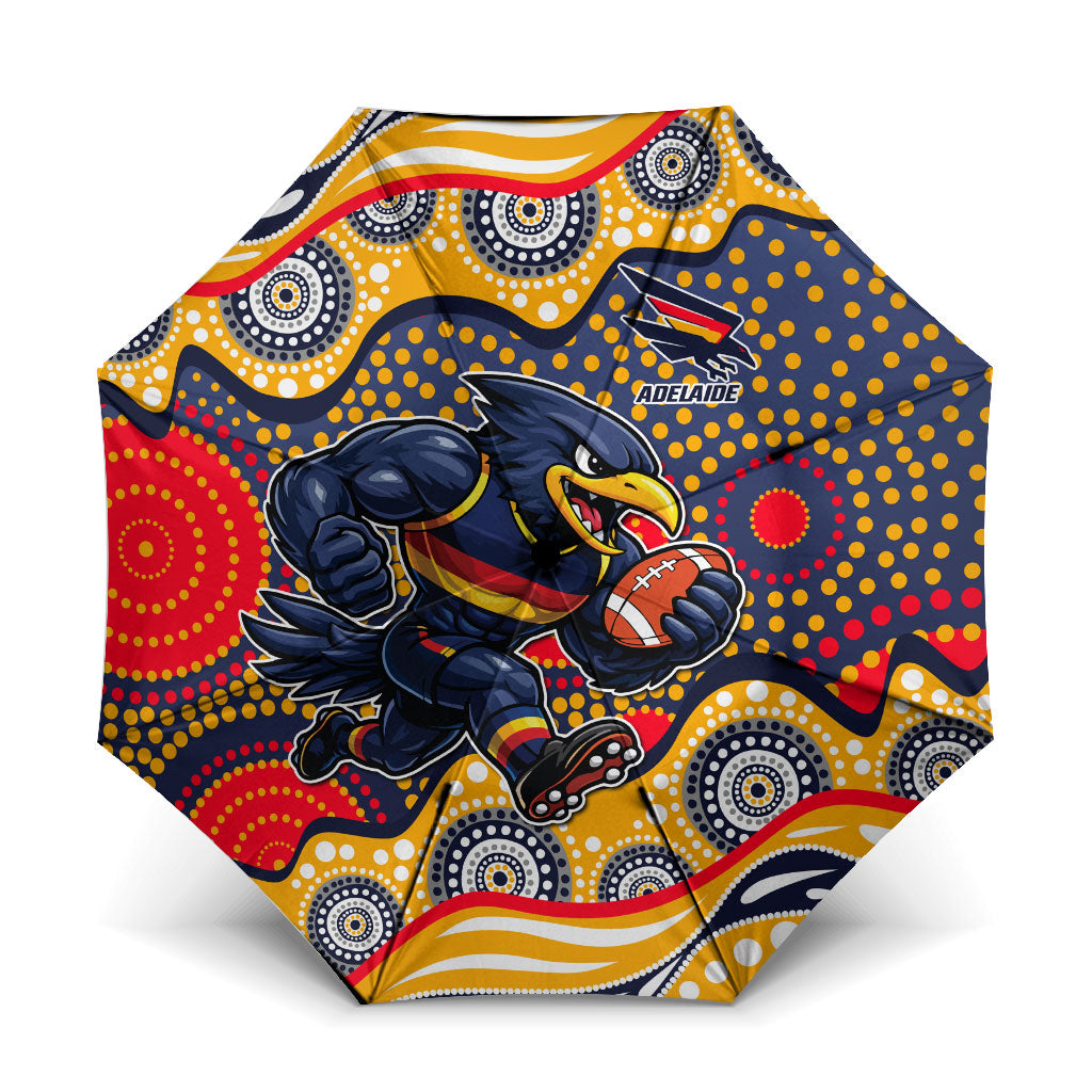 Adelaide Crows Umbrella Aboriginal Dot Pattern - Football Mascot Heritage Pride