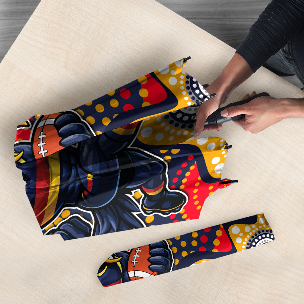 Adelaide Crows Umbrella Aboriginal Dot Pattern - Football Mascot Heritage Pride