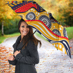 Adelaide Crows Umbrella Aboriginal Dot Pattern - Football Mascot Heritage Pride