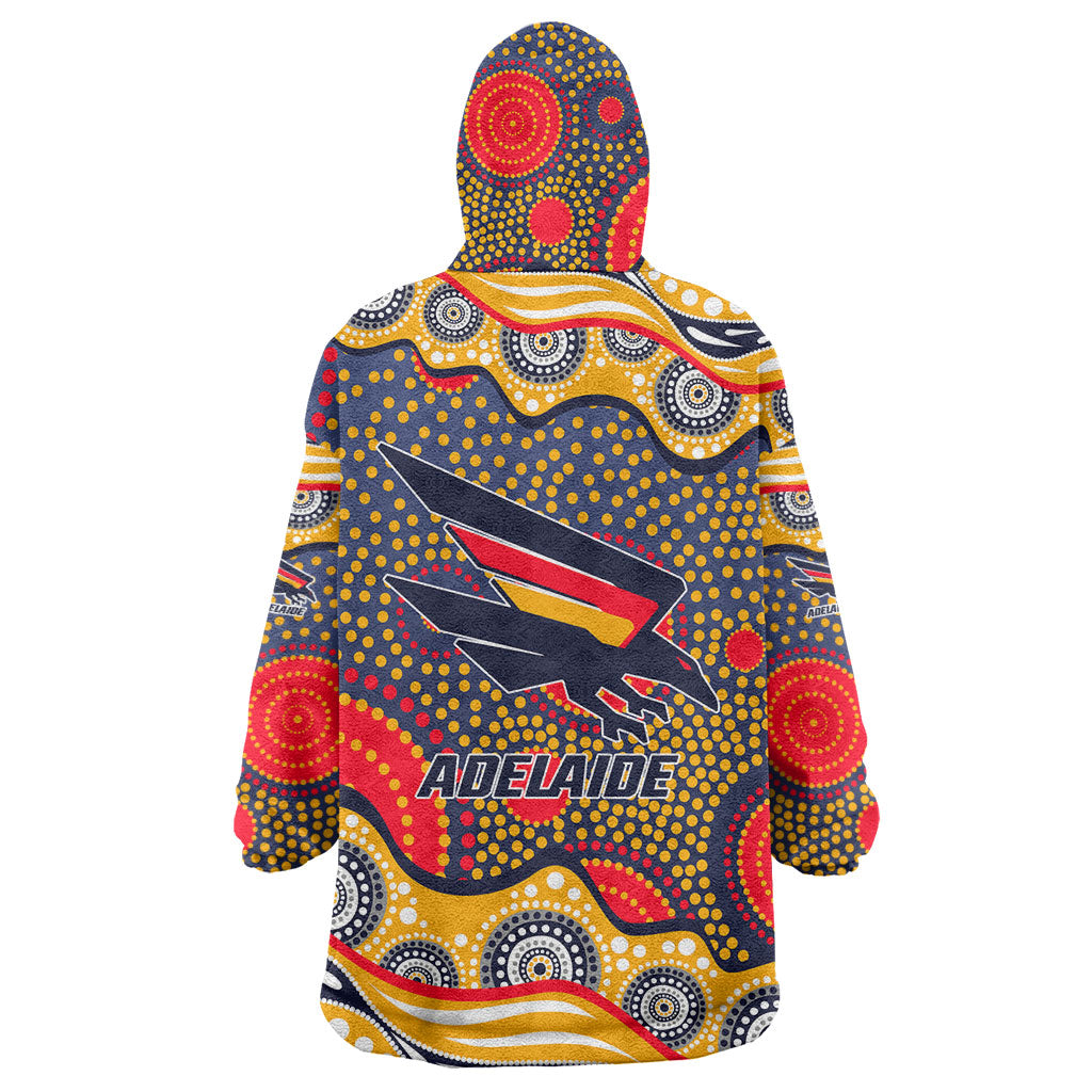 Adelaide Crows Wearable Blanket Hoodie Aboriginal Dot Pattern - Football Mascot Heritage Pride