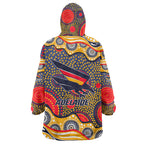Adelaide Crows Wearable Blanket Hoodie Aboriginal Dot Pattern - Football Mascot Heritage Pride