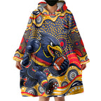 Adelaide Crows Wearable Blanket Hoodie Aboriginal Dot Pattern - Football Mascot Heritage Pride