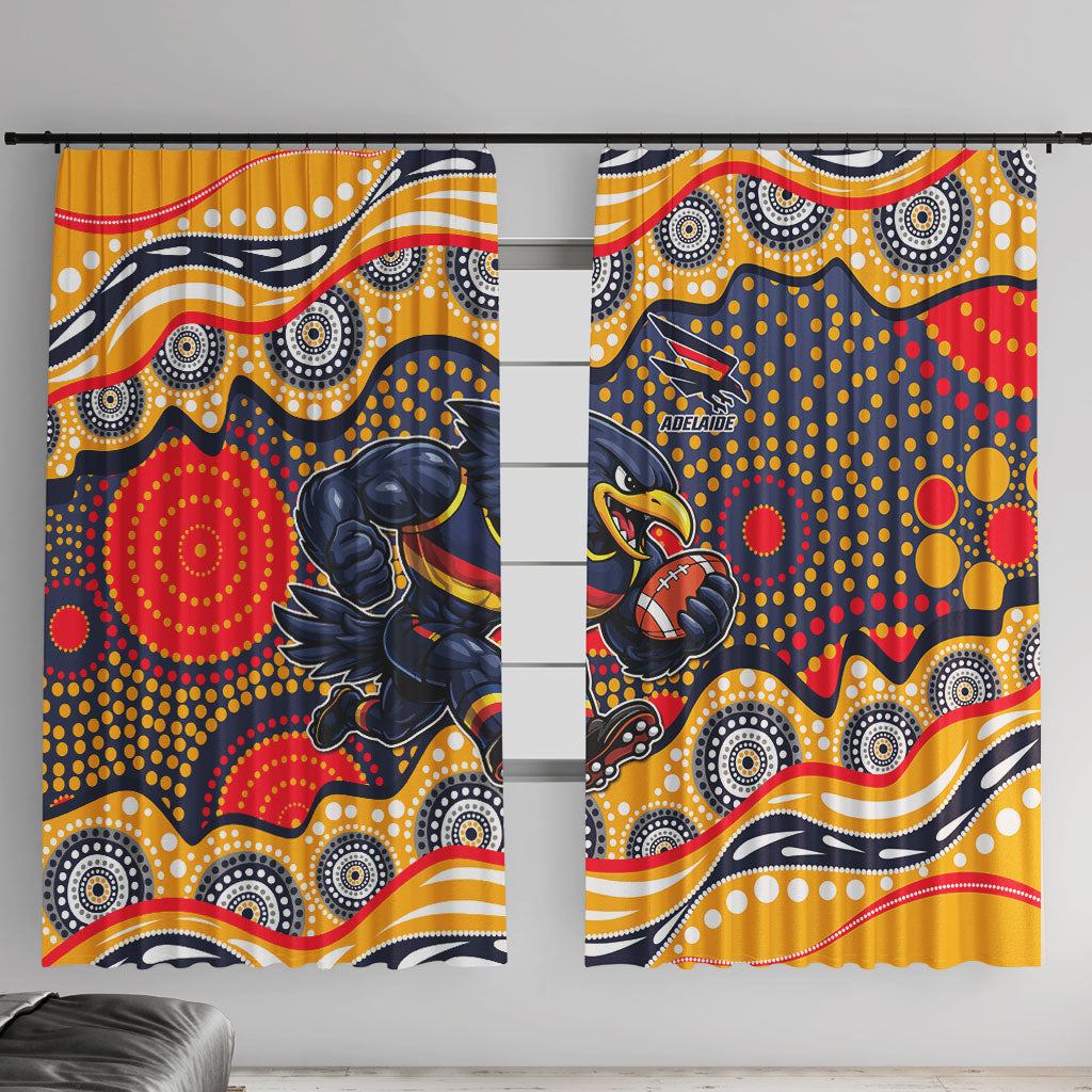 Adelaide Crows Window Curtain Aboriginal Dot Pattern - Football Mascot Heritage Pride