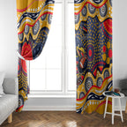Adelaide Crows Window Curtain Aboriginal Dot Pattern - Football Mascot Heritage Pride