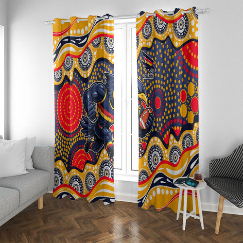 Adelaide Crows Window Curtain Aboriginal Dot Pattern - Football Mascot Heritage Pride