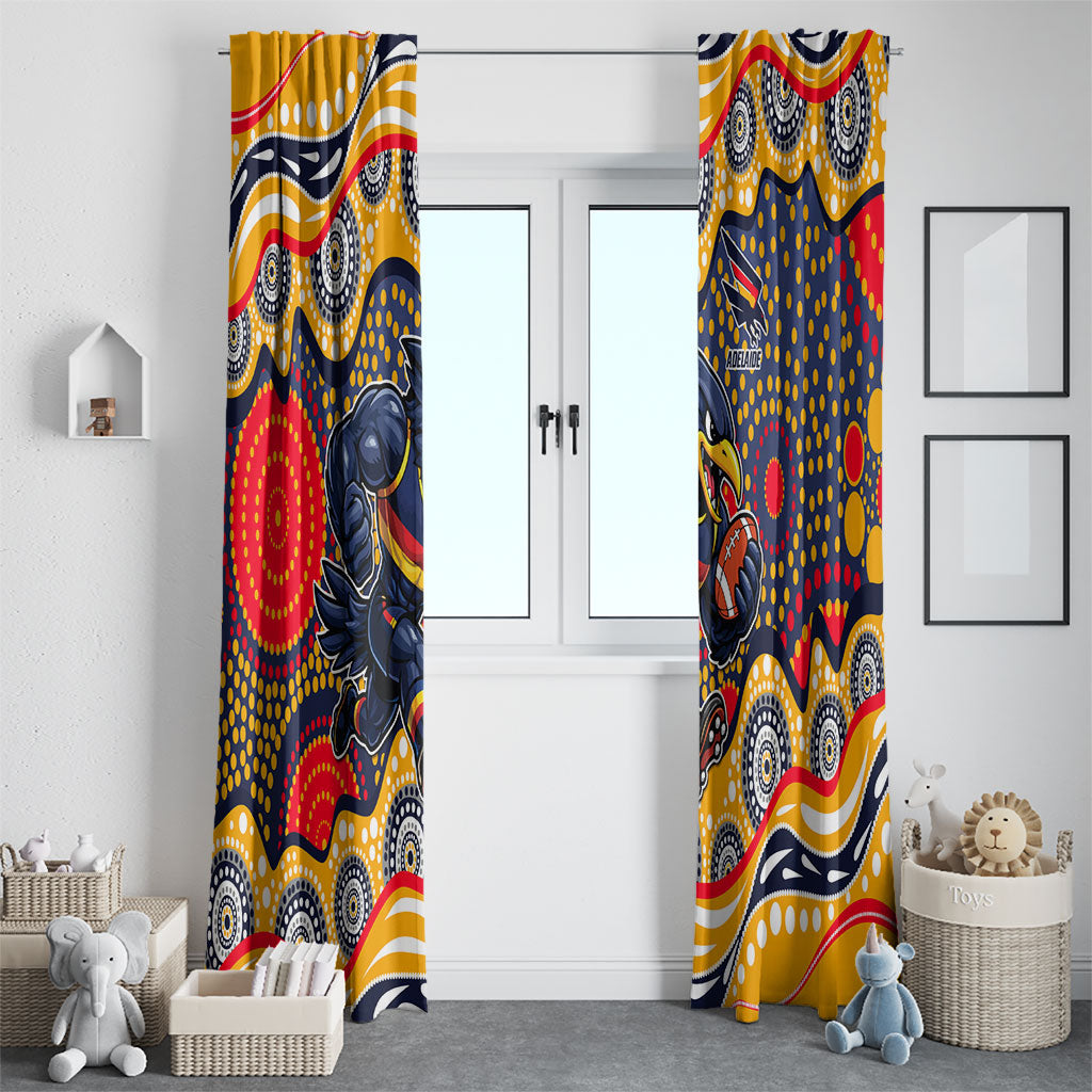 Adelaide Crows Window Curtain Aboriginal Dot Pattern - Football Mascot Heritage Pride