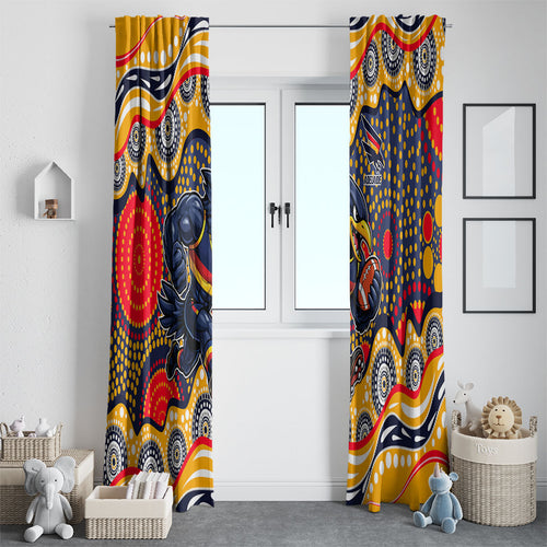 Adelaide Crows Window Curtain Aboriginal Dot Pattern - Football Mascot Heritage Pride