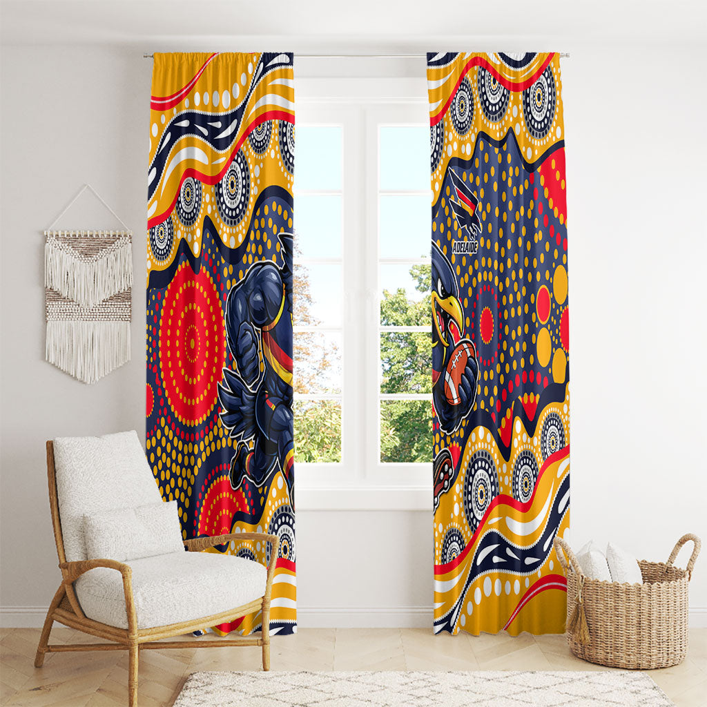 Adelaide Crows Window Curtain Aboriginal Dot Pattern - Football Mascot Heritage Pride