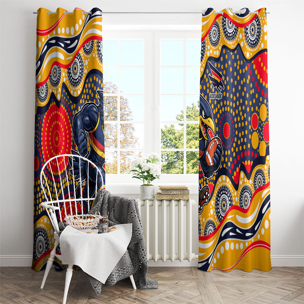 Adelaide Crows Window Curtain Aboriginal Dot Pattern - Football Mascot Heritage Pride