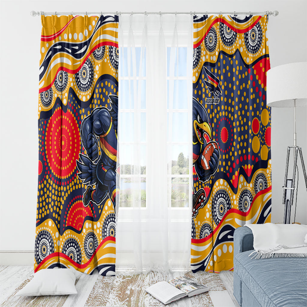 Adelaide Crows Window Curtain Aboriginal Dot Pattern - Football Mascot Heritage Pride