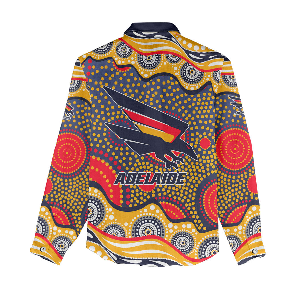 Adelaide Crows Women Casual Shirt Aboriginal Dot Pattern - Football Mascot Heritage Pride
