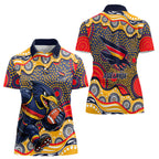 Adelaide Crows Women Polo Shirt Aboriginal Dot Pattern - Football Mascot Heritage Pride
