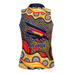 Adelaide Crows Women Sleeveless Polo Shirt Aboriginal Dot Pattern - Football Mascot Heritage Pride