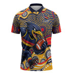 Adelaide Crows Zipper Polo Shirt Aboriginal Dot Pattern - Football Mascot Heritage Pride