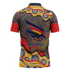 Adelaide Crows Zipper Polo Shirt Aboriginal Dot Pattern - Football Mascot Heritage Pride