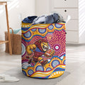 Brisbane Lions Laundry Basket Aboriginal Dot Pattern - Football Mascot Heritage Pride