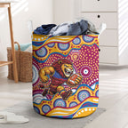 Brisbane Lions Laundry Basket Aboriginal Dot Pattern - Football Mascot Heritage Pride