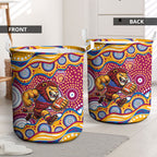 Brisbane Lions Laundry Basket Aboriginal Dot Pattern - Football Mascot Heritage Pride