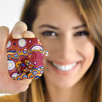Brisbane Lions AirPods Case Aboriginal Dot Pattern - Football Mascot Heritage Pride