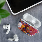 Brisbane Lions AirPods Case Aboriginal Dot Pattern - Football Mascot Heritage Pride