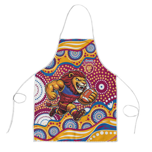Brisbane Lions Apron Aboriginal Dot Pattern - Football Mascot Heritage Pride