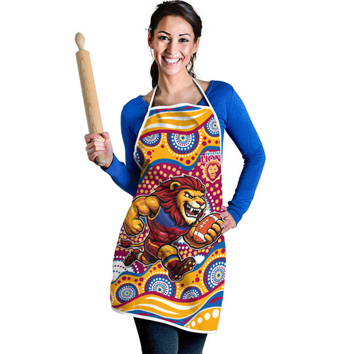 Brisbane Lions Apron Aboriginal Dot Pattern - Football Mascot Heritage Pride