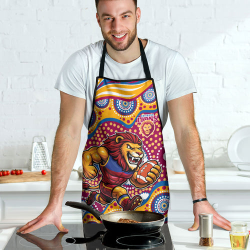 Brisbane Lions Apron Aboriginal Dot Pattern - Football Mascot Heritage Pride
