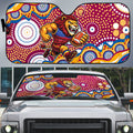 Brisbane Lions Auto Sun Shade Aboriginal Dot Pattern - Football Mascot Heritage Pride