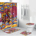 Brisbane Lions Bathroom Set Aboriginal Dot Pattern - Football Mascot Heritage Pride