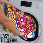 Brisbane Lions Bathroom Set Aboriginal Dot Pattern - Football Mascot Heritage Pride